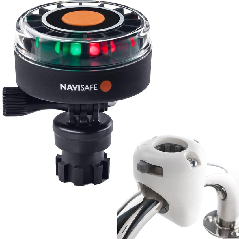 NAVISAFE 340KIT3 NAVILIGHT 2NM TRICOLOR WITH NAVIMOUNT BASE & RAIL MOUNT - WHITE