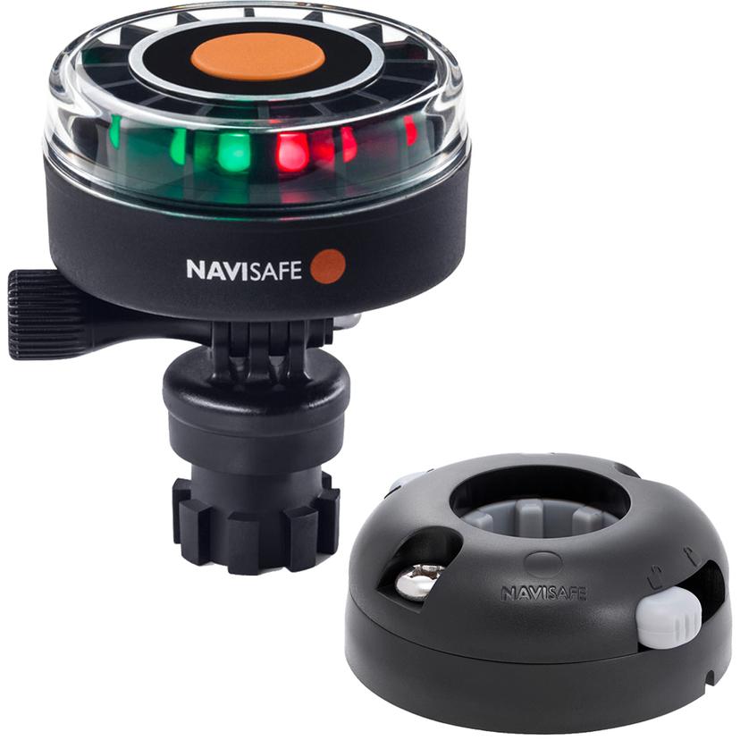 NAVISAFE 340KIT7 NAVILIGHT 2NM TRICOLOR WITH NAVIMOUNT BASE & HORIZONTAL MOUNT - BLACK