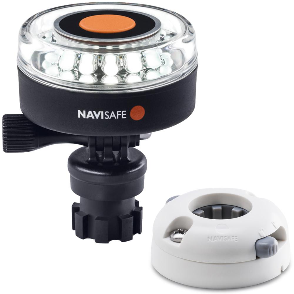 NAVISAFE 040KIT5 NAVILIGHT 360 DEGREE 2NM WHITE WITH NAVIMOUNT BASE & HORIZONTAL MOUNT - WHITE - High quality product image showing NAVISAFE 040KIT5 NAVILIGHT 360 DEGREE 2NM WHITE WITH NAVIMOUNT BASE & HORIZONTAL MOUNT - WHITE details and features