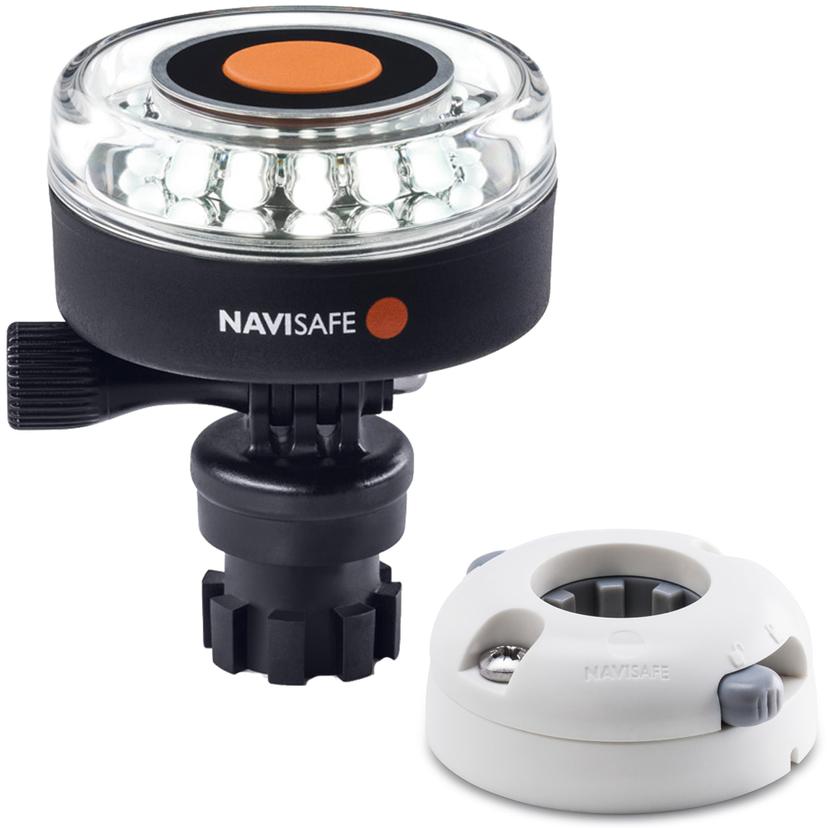 NAVISAFE 040KIT5 NAVILIGHT 360 DEGREE 2NM WHITE WITH NAVIMOUNT BASE & HORIZONTAL MOUNT - WHITE