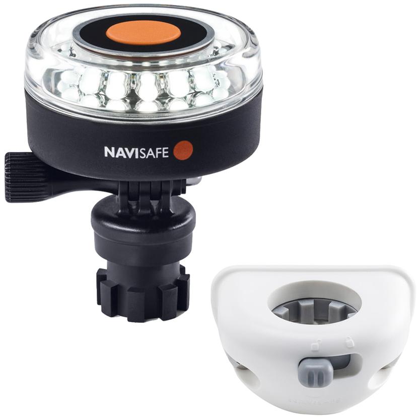 NAVISAFE 040KIT6 NAVILIGHT 360 DEGREE 2NM WHITE WITH NAVIMOUNT BASE & VERTICAL MOUNT - WHITE