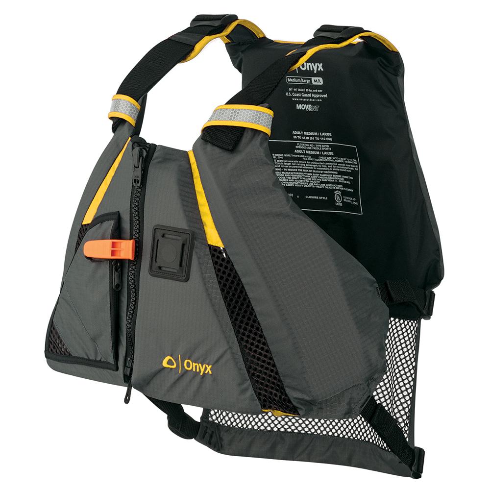 ONYX 122200-300-020-18 MOVEVENT DYNAMIC PADDLE SPORTS VEST - YELLOW/GREY - XS/SMALL - High quality product image showing ONYX 122200-300-020-18 MOVEVENT DYNAMIC PADDLE SPORTS VEST - YELLOW/GREY - XS/SMALL details and features