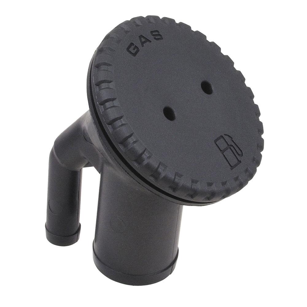 PERKO 0542DPGBLK 0542 VENTED FILL FOR 1-1/2 INCH HOSE - ANGLED NECK - GAS - BLACK - The Twister Group Tools product