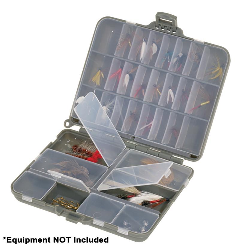 PLANO 107000 COMPACT SIDE-BY-SIDE TACKLE ORGANIZER - GREY/CLEAR