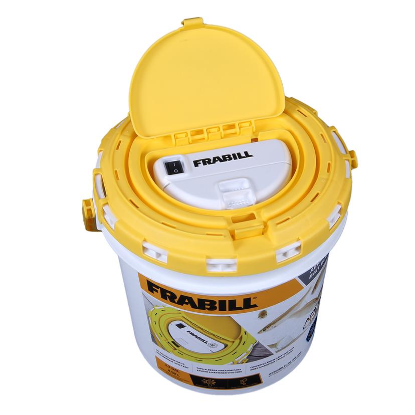 FRABILL 4825 DUAL FISH BAIT BUCKET WITH AERATOR BUILT-IN