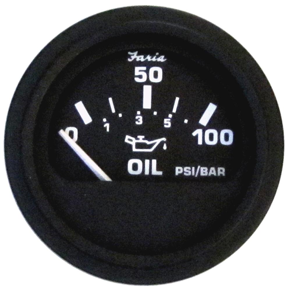FARIA 12845 EURO BLACK OIL PRESSURE GAUGE - 100 PSI - High quality product image showing FARIA 12845 EURO BLACK OIL PRESSURE GAUGE - 100 PSI details and features