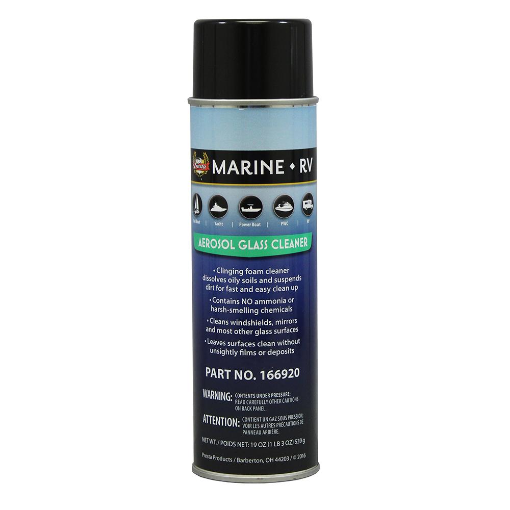 PRESTA 166920 MARINE AMMONIA FREE AEROSOL GLASS CLEANER - 19OZ - The Twister Group Tools product
