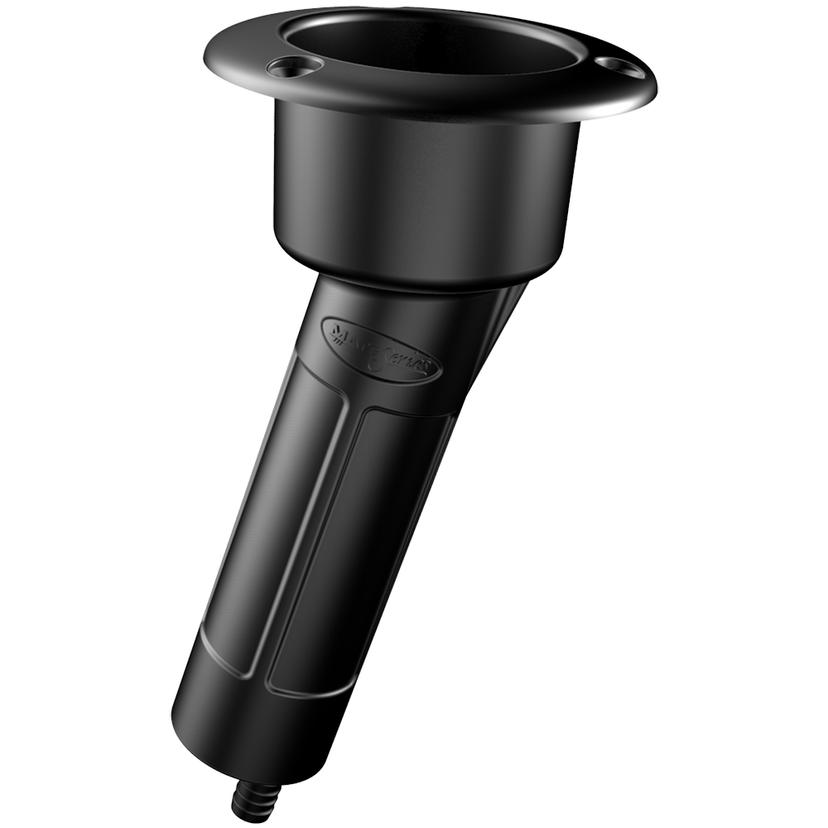 MATE SERIES P1015DB PLASTIC 15° ROD & CUP HOLDER - DRAIN - ROUND TOP - BLACK