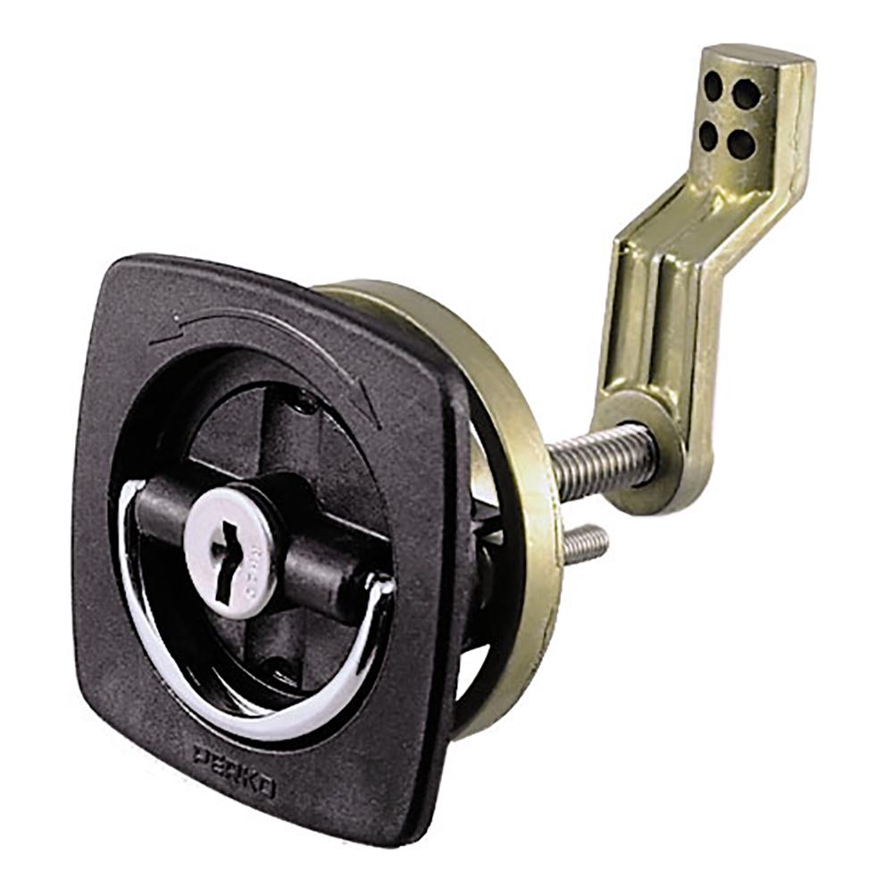 PERKO 0931DP1BLK BLACK FLUSH LOCK - 2.5 INCH X 2.5 INCH W/OFFSET CAM BAR & FLEXIBLE POLYMER STRIKE - High quality product image showing PERKO 0931DP1BLK BLACK FLUSH LOCK - 2.5 INCH X 2.5 INCH W/OFFSET CAM BAR & FLEXIBLE POLYMER STRIKE details and features