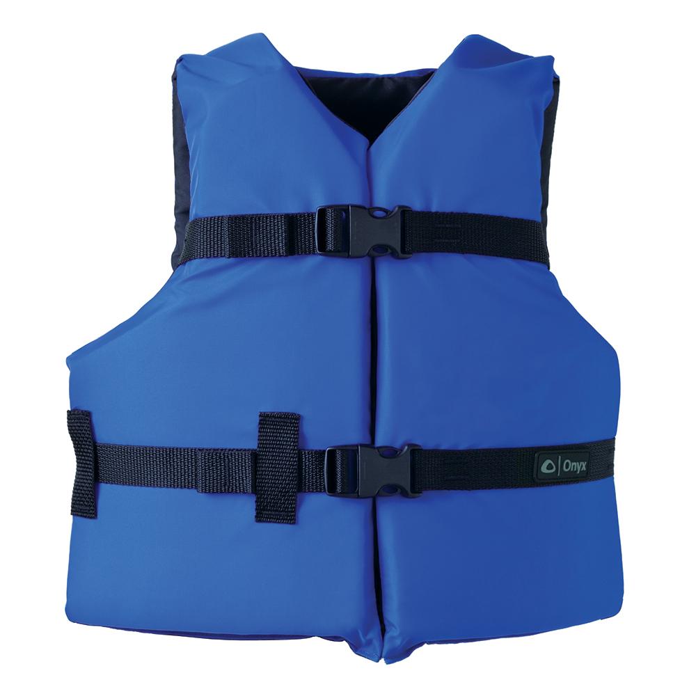 ONYX 103000-500-002-12 NYLON GENERAL PURPOSE LIFE JACKET - YOUTH 50-90LBS - BLUE - The Twister Group Tools product