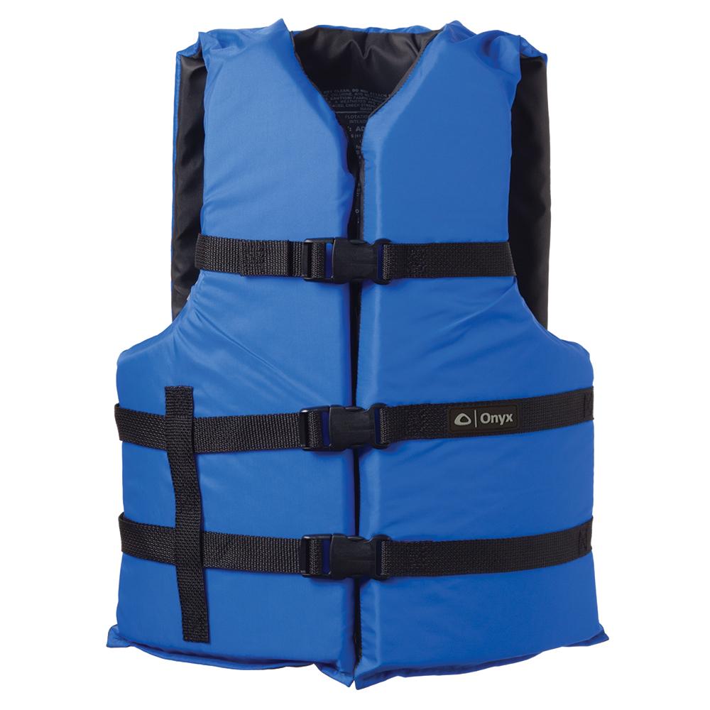 ONYX 103000-500-004-12 NYLON GENERAL PURPOSE LIFE JACKET - ADULT UNIVERSAL - BLUE - The Twister Group Tools product