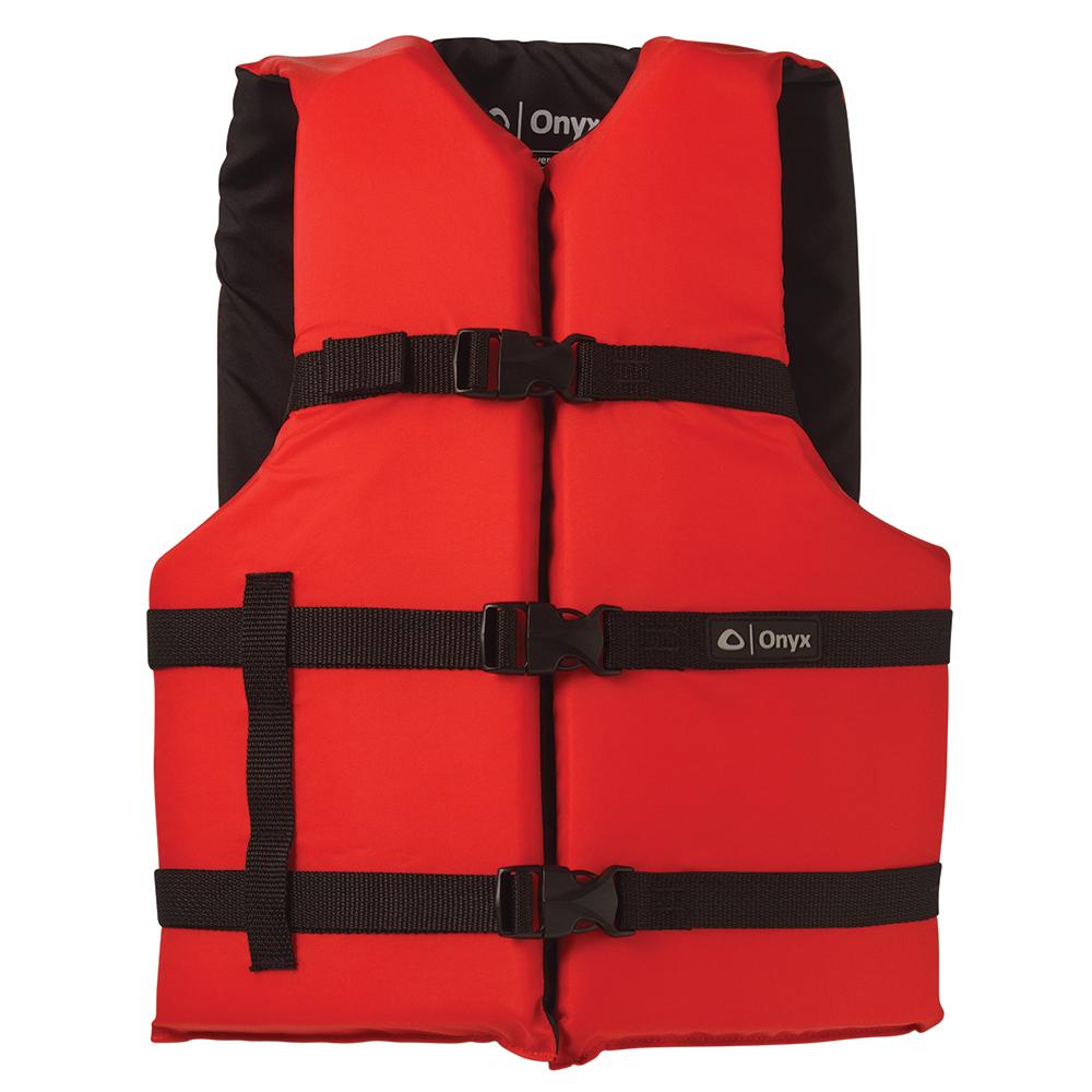ONYX 103000-100-005-12 NYLON GENERAL PURPOSE LIFE JACKET - ADULT OVERSIZE - RED - The Twister Group Tools product