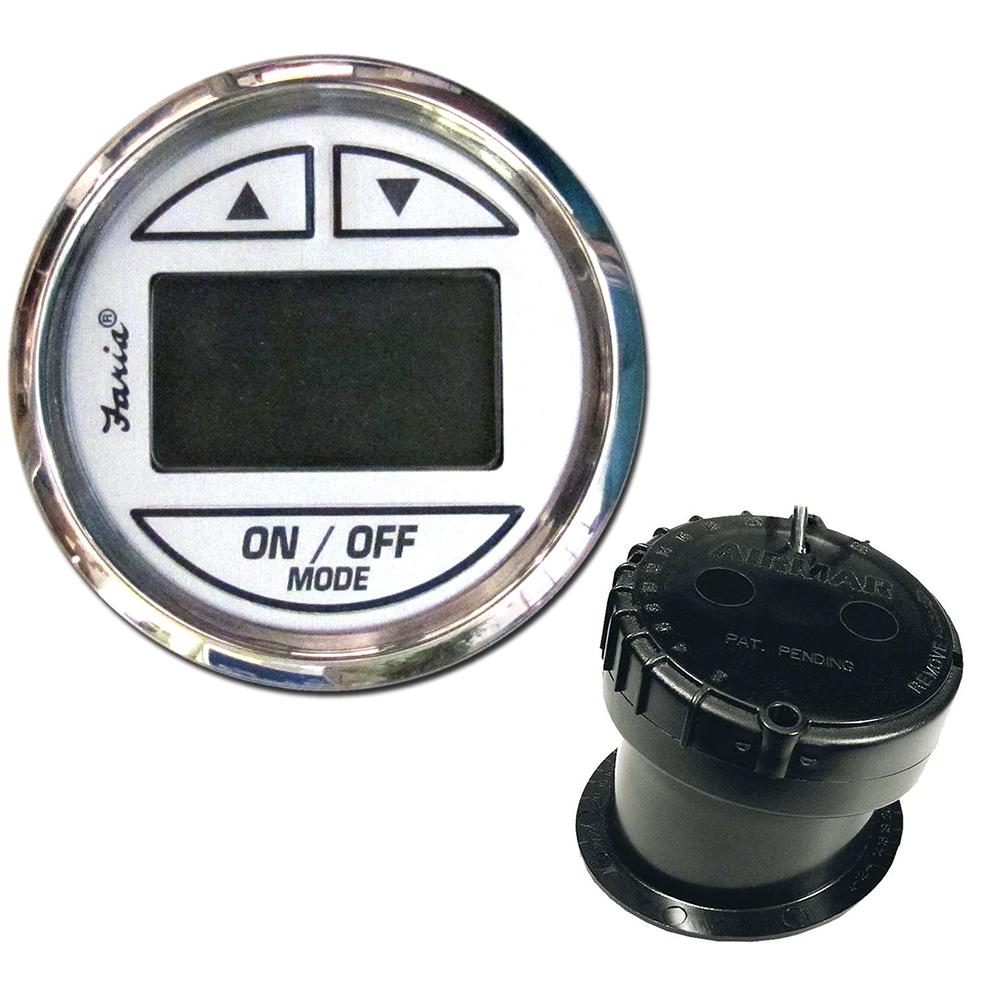 FARIA 13851 2 INCH DEPTH SOUNDER W/IN-HULL TRANSDUCER - CHESAPEAKE WHITE - STAINLESS STEEL BEZEL - High quality product image showing FARIA 13851 2 INCH DEPTH SOUNDER W/IN-HULL TRANSDUCER - CHESAPEAKE WHITE - STAINLESS STEEL BEZEL details and features