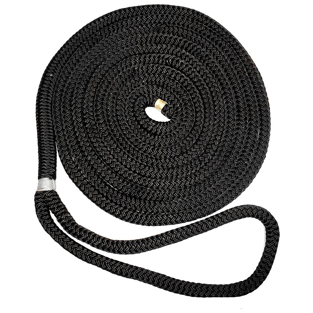 NEW ENGLAND ROPES C5054-20-00050 5/8 INCH Double Braid Dock Line - Black - 50 - High quality product image showing NEW ENGLAND ROPES C5054-20-00050 5/8 INCH Double Braid Dock Line - Black - 50 details and features