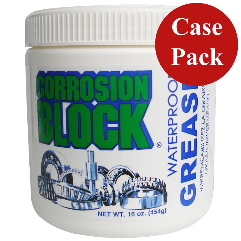 CORROSION BLOCK 25016CASE HIGH PERFORMANCE WATERPROOF GREASE - 16OZ TUB - NON-HAZMAT, NON-FLAMMABLE & NON-TOXIC (CASE OF 6)