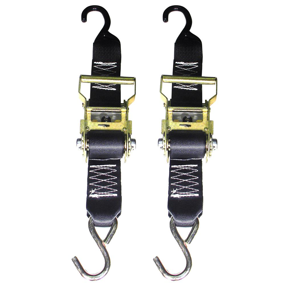 ROD SAVER R2TTD5 HEAVY-DUTY RATCHET TRAILER TIE-DOWN - 2 INCH X 5FT - PAIR - High quality product image showing ROD SAVER R2TTD5 HEAVY-DUTY RATCHET TRAILER TIE-DOWN - 2 INCH X 5FT - PAIR details and features