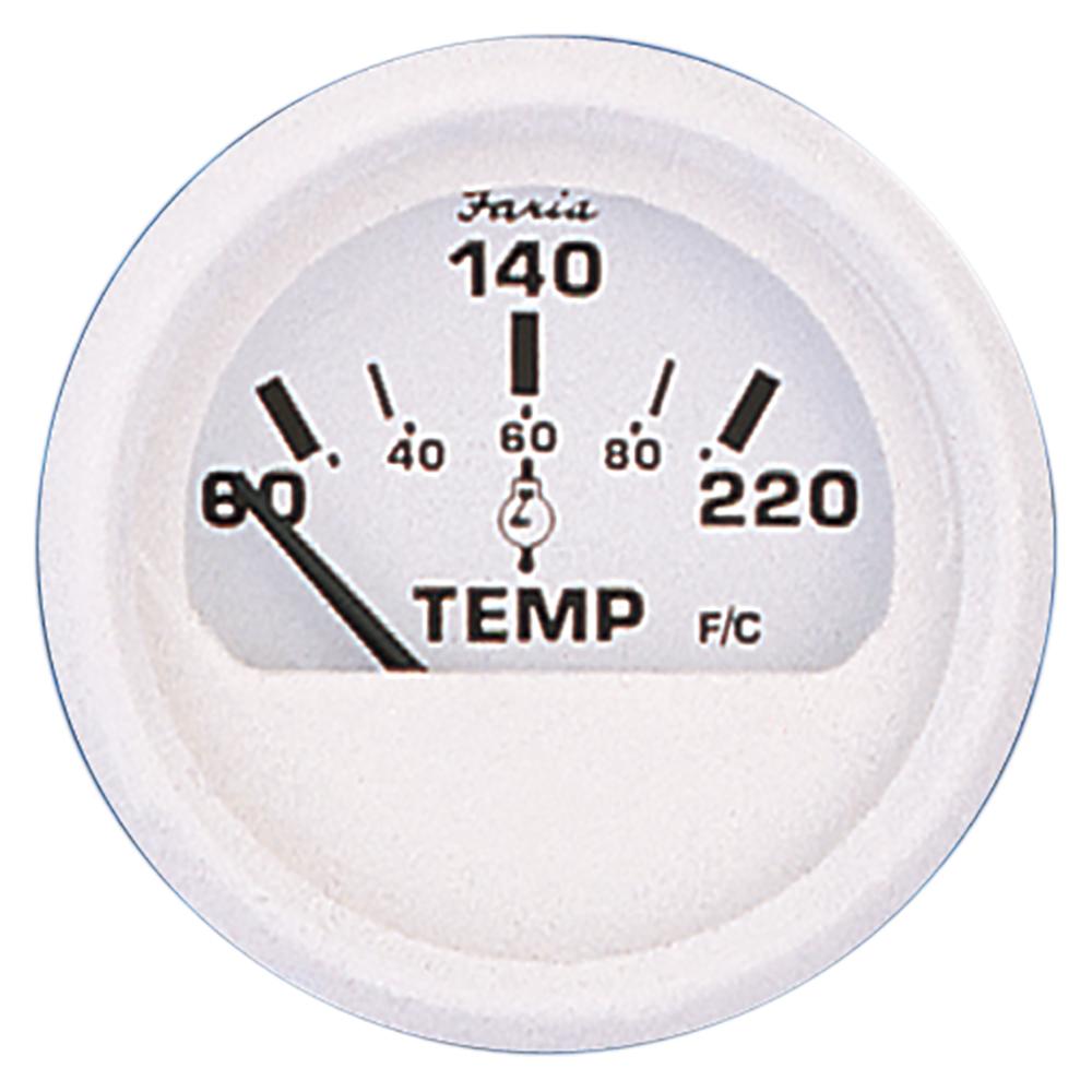 FARIA 13113 DRESS WHITE 2 INCH CYLINDER HEAD TEMPERATURE GAUGE (60 - 220°F) - The Twister Group Tools product