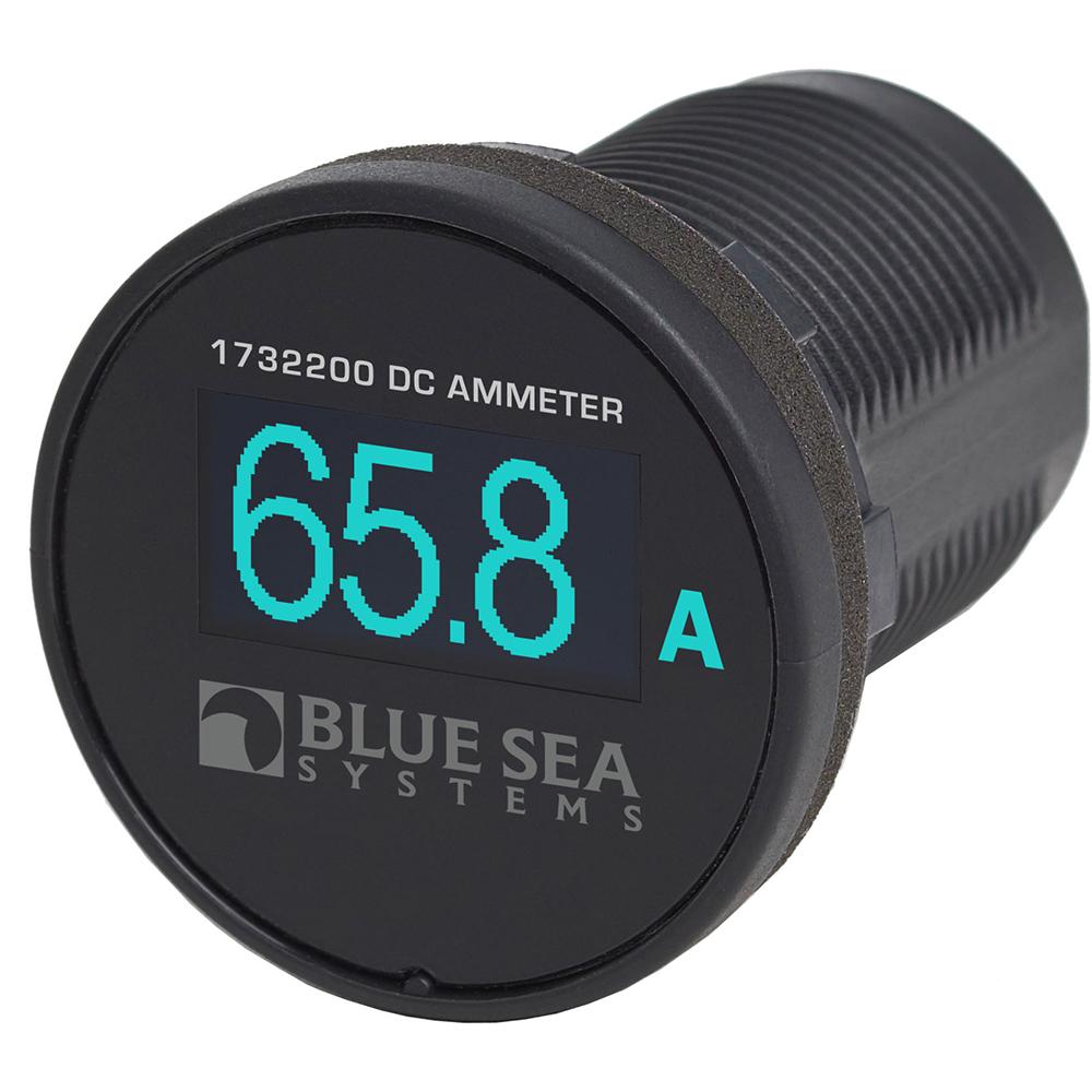 BLUE SEA 1732200 Mini OLED Ammeter - Blue - High quality product image showing BLUE SEA 1732200 Mini OLED Ammeter - Blue details and features