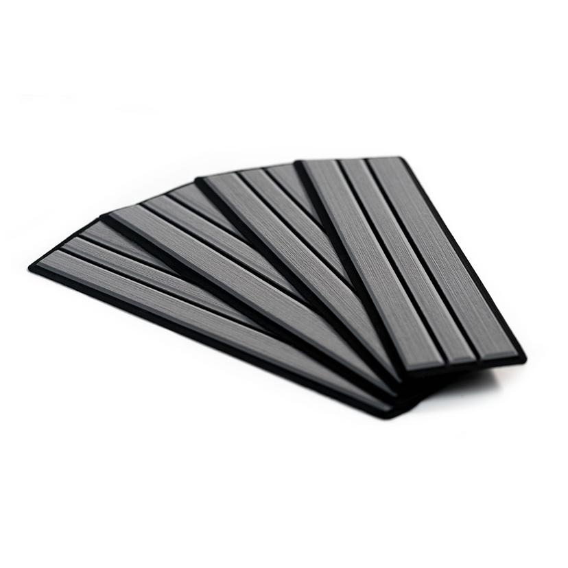 SEADEK 23902-80066 BRUSHED 6MM 4-PIECE STEP KIT - 3.75 INCH X 12.75 INCH - STORM GRAY/BLACK FAUX TEAK