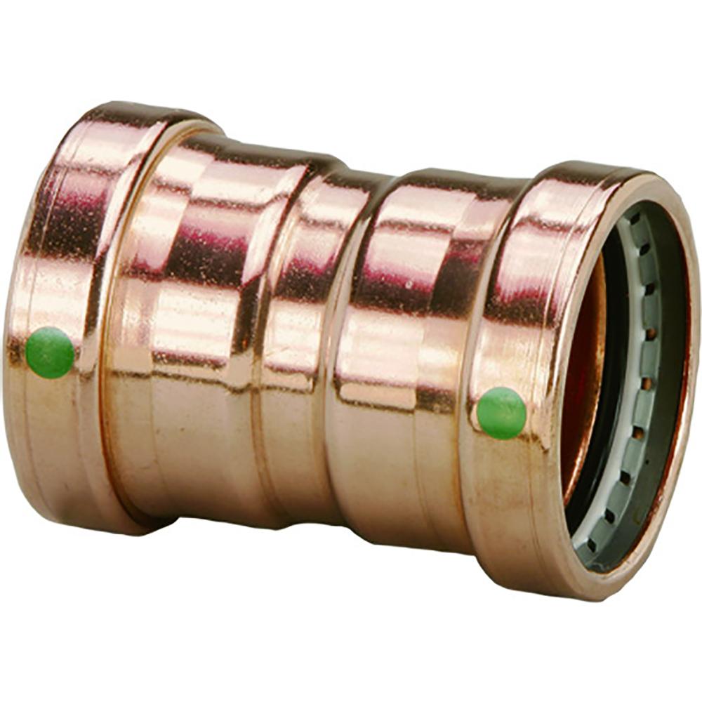 VIEGA 20728 PROPRESS 2-1/2 INCH COPPER COUPLING W/STOP DOUBLE PRESS CONNECTION - SMART CONNECT TECHNOLOGY - The Twister Group Tools product