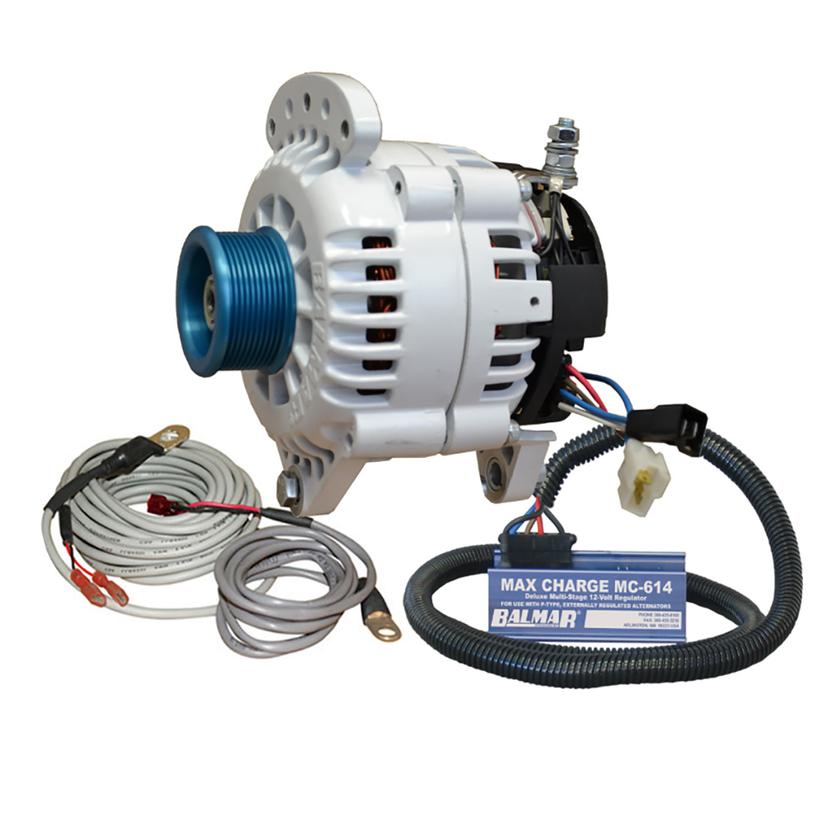 BALMAR 60-YP-MC-120-J10 ALTERNATOR 120 AMP KIT 120V 3.15 INCH DUAL FOOT SADDLE J10 PULLEY REGULATOR & TEMP SENSOR