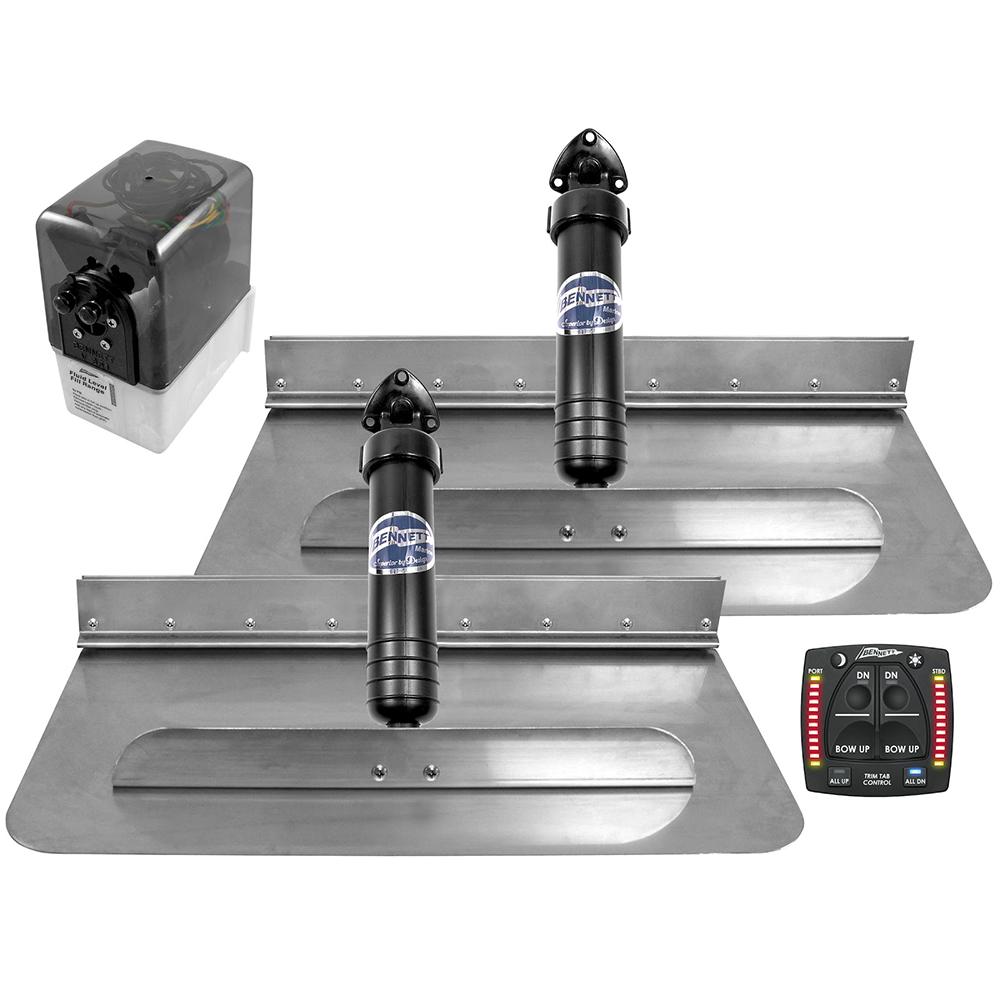 BENNETT MARINE 2412OBI 24X12 HYDRAULIC TRIM TAB SYSTEM W/ONE BOX INDICATION - High quality product image showing BENNETT MARINE 2412OBI 24X12 HYDRAULIC TRIM TAB SYSTEM W/ONE BOX INDICATION details and features