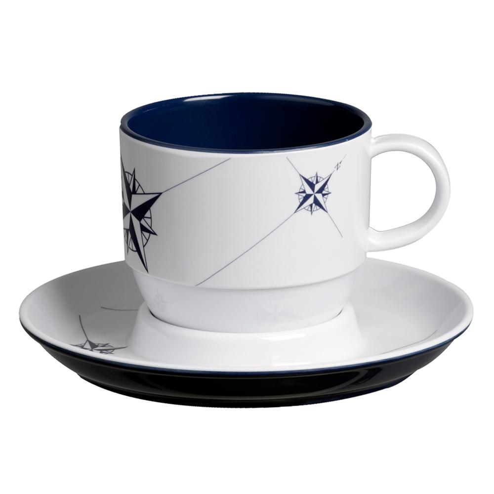 MARINE BUSINESS 15005C MELAMINE TEA CUP & PLATE BREAKFAST SET - NORTHWIND - SET OF 6 - High quality product image showing MARINE BUSINESS 15005C MELAMINE TEA CUP & PLATE BREAKFAST SET - NORTHWIND - SET OF 6 details and features
