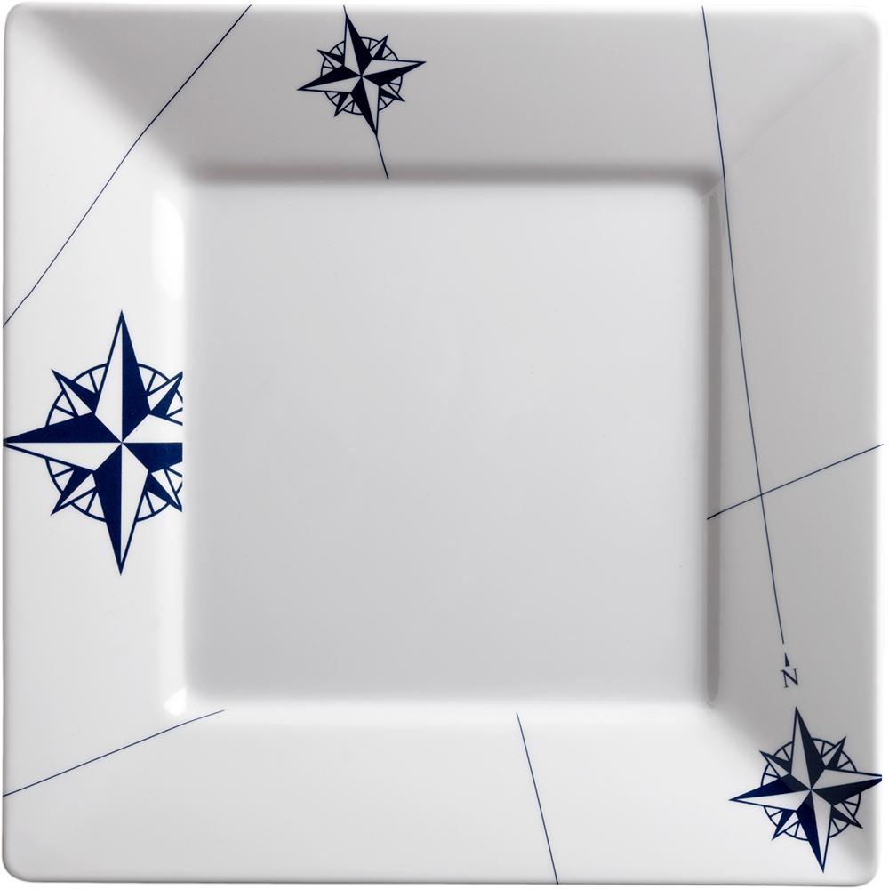MARINE BUSINESS 15021C MELAMINE SQUARE, FLAT DINNER PLATE - NORTHWIND - 10 INCH X 10 INCH SET OF 6 - High quality product image showing MARINE BUSINESS 15021C MELAMINE SQUARE, FLAT DINNER PLATE - NORTHWIND - 10 INCH X 10 INCH SET OF 6 details and features