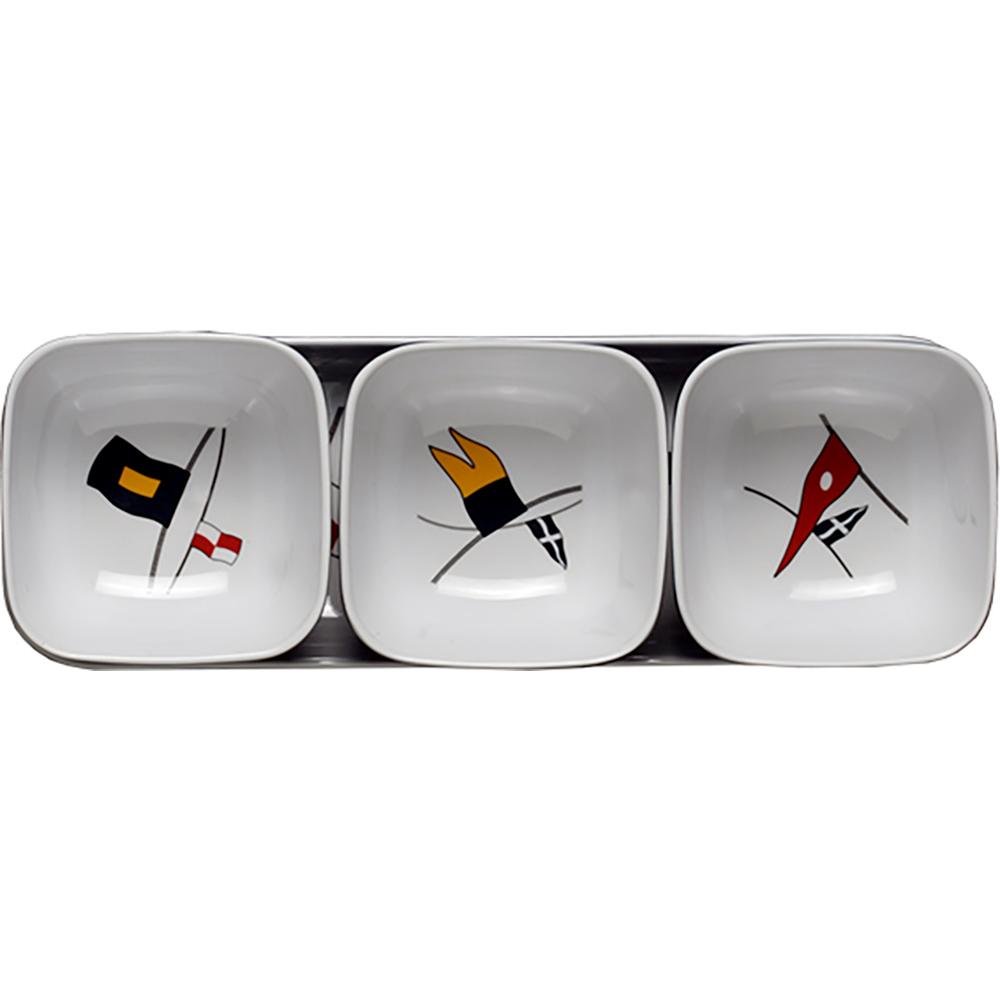 MARINE BUSINESS 12013 MELAMINE SNACK SET - REGATA - SET OF 4 - High quality product image showing MARINE BUSINESS 12013 MELAMINE SNACK SET - REGATA - SET OF 4 details and features