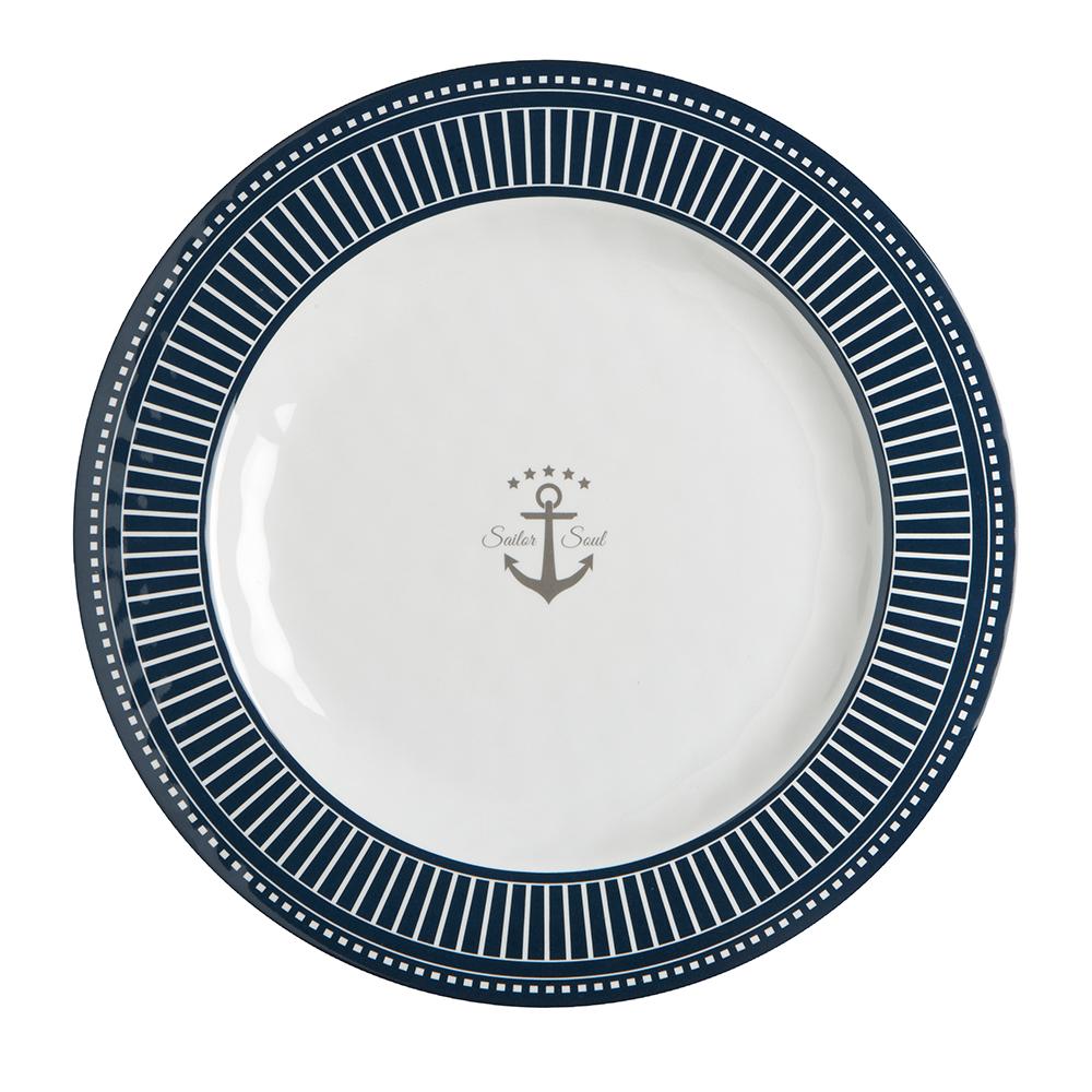 MARINE BUSINESS 14001C MELAMINE FLAT, ROUND DINNER PLATE - SAILOR SOUL - 10 INCH SET OF 6 - High quality product image showing MARINE BUSINESS 14001C MELAMINE FLAT, ROUND DINNER PLATE - SAILOR SOUL - 10 INCH SET OF 6 details and features