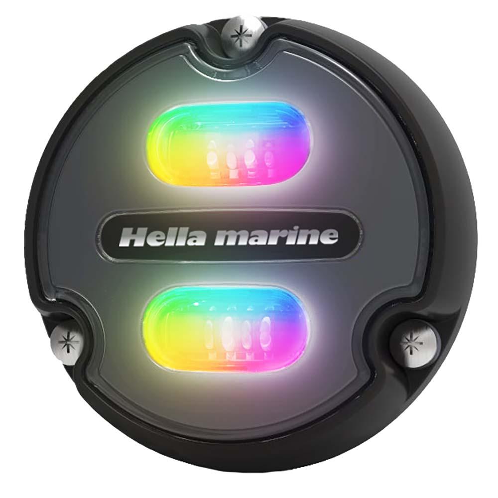 HELLA MARINE 016146-001 APELO A1 RGB UNDERWATER LIGHT - 1800 LUMENS - BLACK HOUSING - CHARCOAL LENS - High quality product image showing HELLA MARINE 016146-001 APELO A1 RGB UNDERWATER LIGHT - 1800 LUMENS - BLACK HOUSING - CHARCOAL LENS details and features
