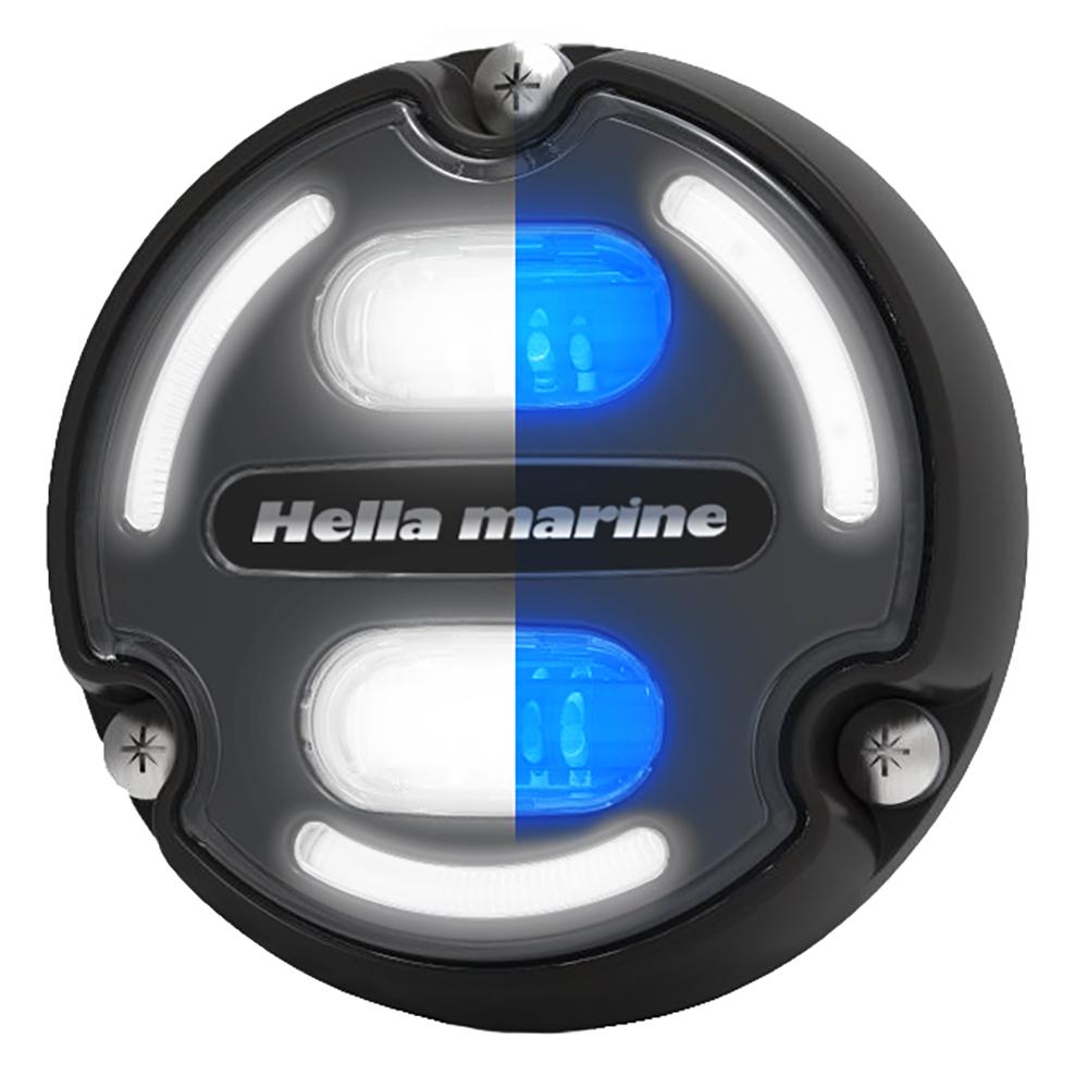 HELLA MARINE 016147-001 APELO A2 BLUE WHITE UNDERWATER LIGHT - 3000 LUMENS - BLACK HOUSING - CHARCOAL LENS W/EDGE LIGHT - The Twister Group Tools product