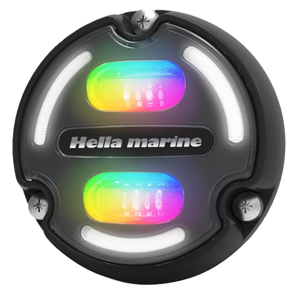 HELLA MARINE 016148-001 A2 RGB UNDERWATER LIGHT - 3000 LUMENS - BLACK HOUSING - CHARCOAL LENS W/EDGE LIGHT - The Twister Group Tools product