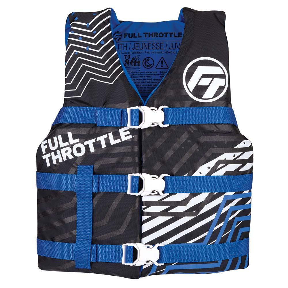 FULL THROTTLE 112200-500-002-22 YOUTH NYLON LIFE JACKET - BLUE/BLACK - High quality product image showing FULL THROTTLE 112200-500-002-22 YOUTH NYLON LIFE JACKET - BLUE/BLACK details and features
