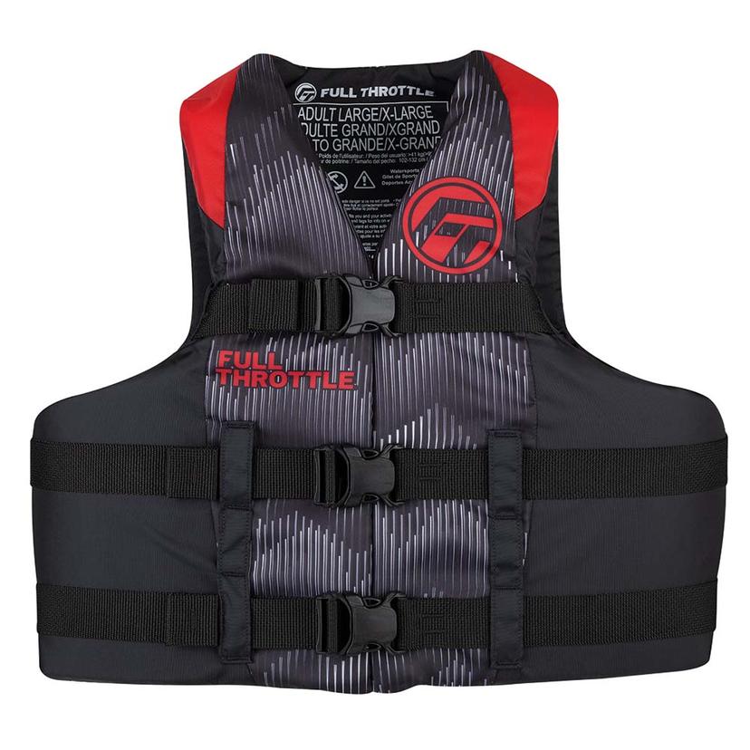 FULL THROTTLE 112200-100-110-22 Adult Nylon Life Jacket - 4XL/7XL - Red/Black