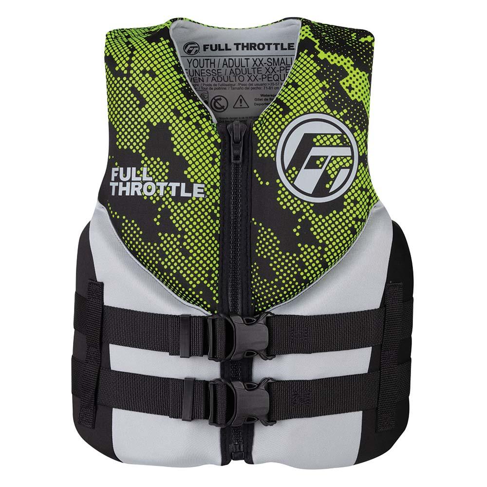 FULL THROTTLE 142400-400-009-22 JUNIOR HINGED NEOPRENE LIFE JACKET - GREEN - The Twister Group Tools product