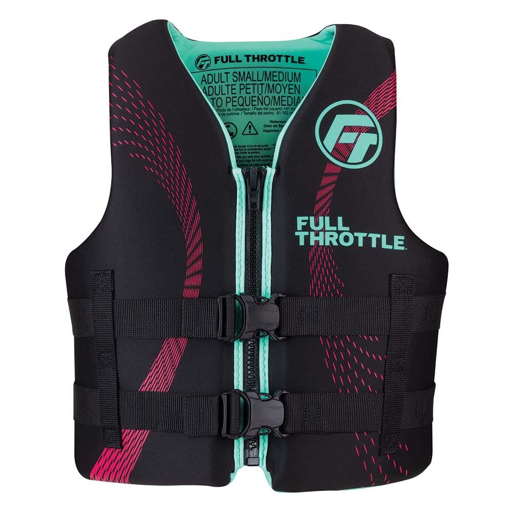 FULL THROTTLE 142100-505-030-22 ADULT RAPID-DRY LIFE JACKET - S/M - AQUA/BLACK - High quality product image showing FULL THROTTLE 142100-505-030-22 ADULT RAPID-DRY LIFE JACKET - S/M - AQUA/BLACK details and features