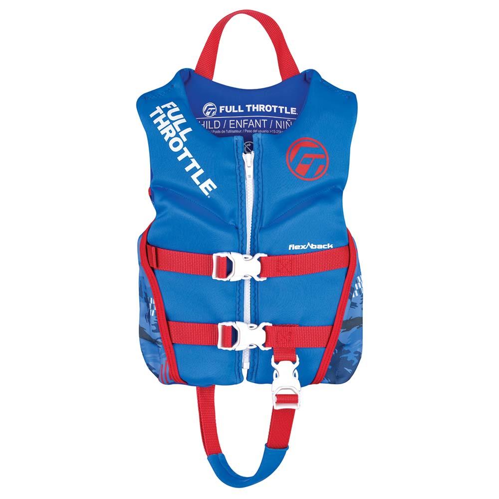 FULL THROTTLE 142500-500-001-22 CHILD RAPID-DRY FLEX-BACK LIFE JACKET - BLUE - High quality product image showing FULL THROTTLE 142500-500-001-22 CHILD RAPID-DRY FLEX-BACK LIFE JACKET - BLUE details and features