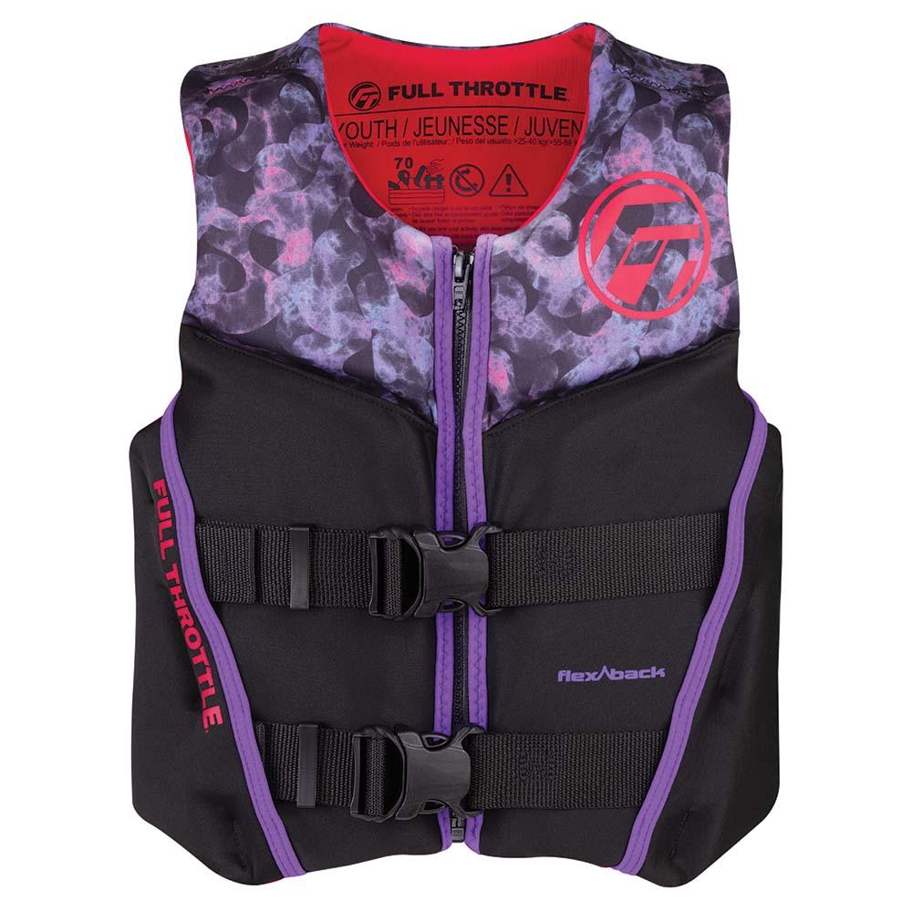 FULL THROTTLE 142500-105-002-22 YOUTH RAPID-DRY FLEX-BACK LIFE JACKET - PINK/BLACK - High quality product image showing FULL THROTTLE 142500-105-002-22 YOUTH RAPID-DRY FLEX-BACK LIFE JACKET - PINK/BLACK details and features