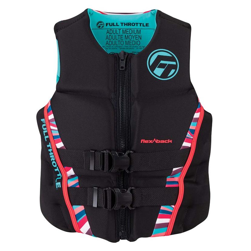FULL THROTTLE 142500-105-810-22 WOMENS RAPID-DRY FLEX-BACK LIFE JACKET - WOMENS XS - PINK/BLACK