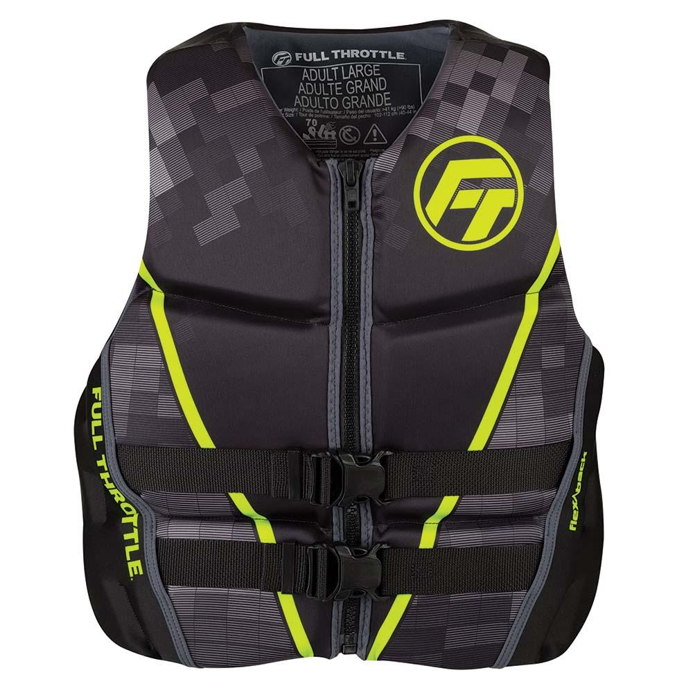FULL THROTTLE 142500-400-040-22 MENS RAPID-DRY FLEX-BACK LIFE JACKET - L - BLACK/GREEN - High quality product image showing FULL THROTTLE 142500-400-040-22 MENS RAPID-DRY FLEX-BACK LIFE JACKET - L - BLACK/GREEN details and features