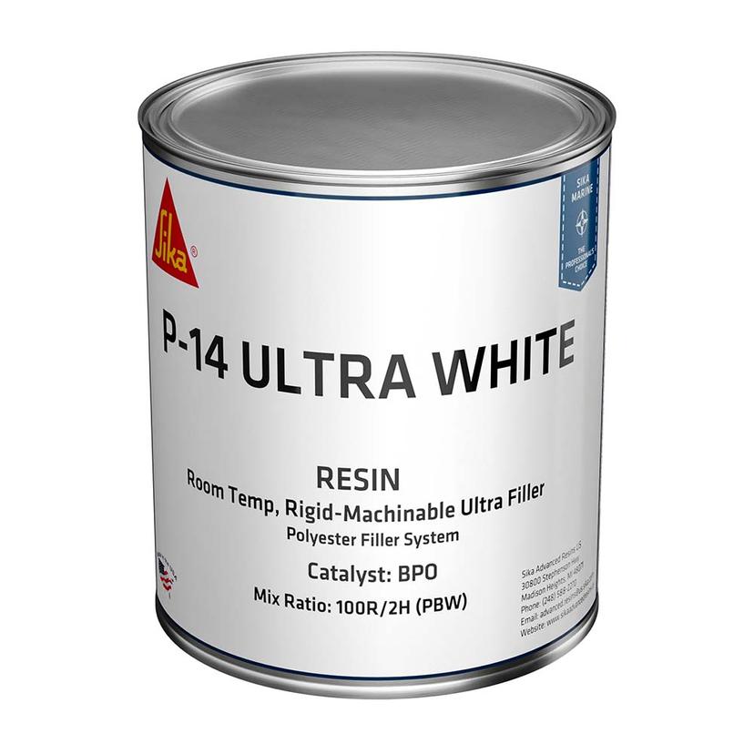 SIKA 606127 SIKABIRESIN AP014 POLYESTER FAIRING COMPOUND WHITE BASE QUART CAN BPO HARDENER REQUIRED