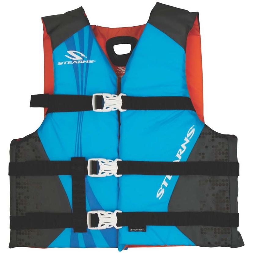 STEARNS 2000036885 ANTIMICROBIAL NYLON VEST LIFE JACKET - 30-50LBS - BLUE