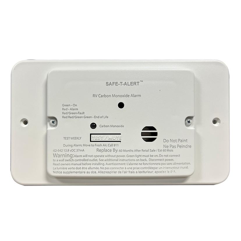 SAFE-T-ALERT 62-542-TR-WT 62 SERIES MARINE CARBON MONOXIDE - WHITE - FLUSH MOUNT - 12V W/RELAY & TRIM RING