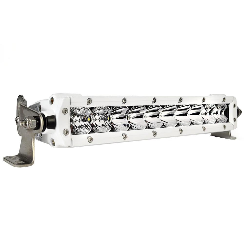 BLACK OAK 10CM-S5OS Pro Series 3.0 Single Row 10 INCH LED Light Bar - Combo Optics - White Housing - High quality product image showing BLACK OAK 10CM-S5OS Pro Series 3.0 Single Row 10 INCH LED Light Bar - Combo Optics - White Housing details and features