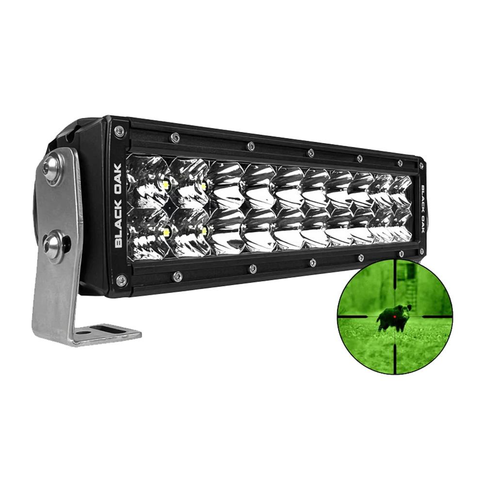 BLACK OAK 10IR-850 PRO SERIES DOUBLE ROW COMBO INFRARED 10 INCH 850NM LIGHT BAR - BLACK - High quality product image showing BLACK OAK 10IR-850 PRO SERIES DOUBLE ROW COMBO INFRARED 10 INCH 850NM LIGHT BAR - BLACK details and features