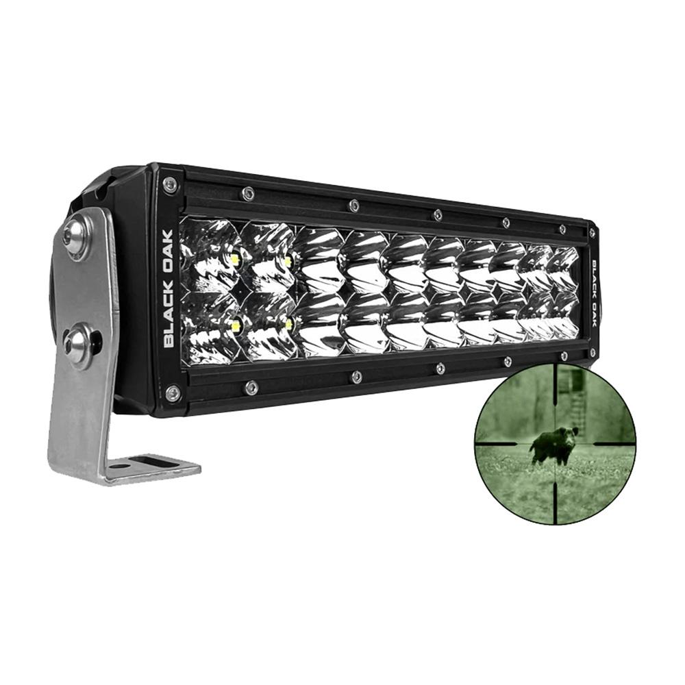 BLACK OAK 10IR-940 PRO SERIES DOUBLE ROW COMBO INFRARED 10 INCH 940NM LIGHT BAR - BLACK - High quality product image showing BLACK OAK 10IR-940 PRO SERIES DOUBLE ROW COMBO INFRARED 10 INCH 940NM LIGHT BAR - BLACK details and features