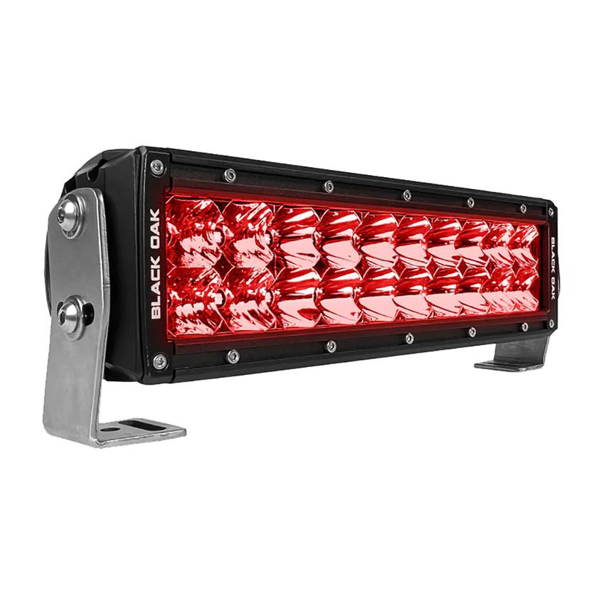 BLACK OAK 10R-D3OS DOUBLE ROW COMBO RED PREDATOR HUNTING 10 INCH LIGHT BAR - BLACK