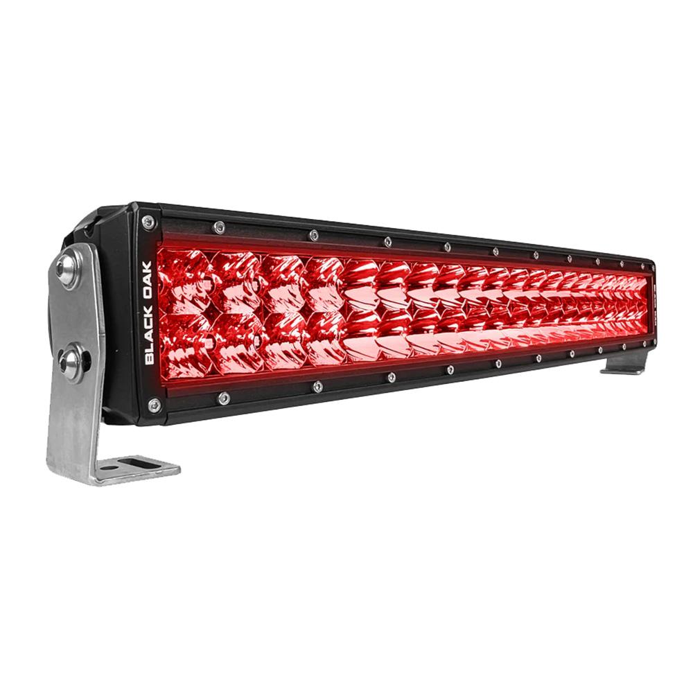 BLACK OAK 20CR-D3OS CURVED DOUBLE ROW COMBO RED PREDATOR HUNTING 20 INCH LIGHT BAR - BLACK - High quality product image showing BLACK OAK 20CR-D3OS CURVED DOUBLE ROW COMBO RED PREDATOR HUNTING 20 INCH LIGHT BAR - BLACK details and features