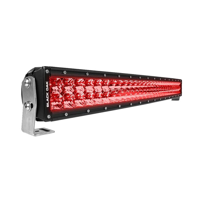 BLACK OAK 30CR-D3OS CURVED DOUBLE ROW COMBO RED PREDATOR HUNTING 30 INCH LIGHT BAR - BLACK